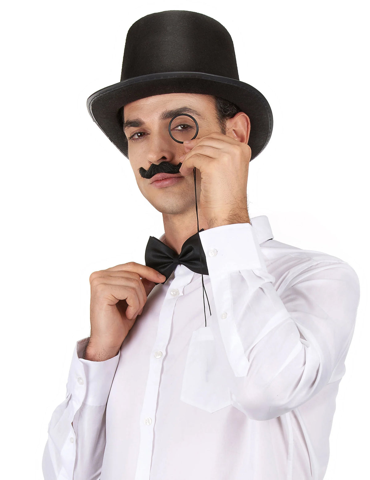 Chapeau haut de forme rétro pour adulte noir
