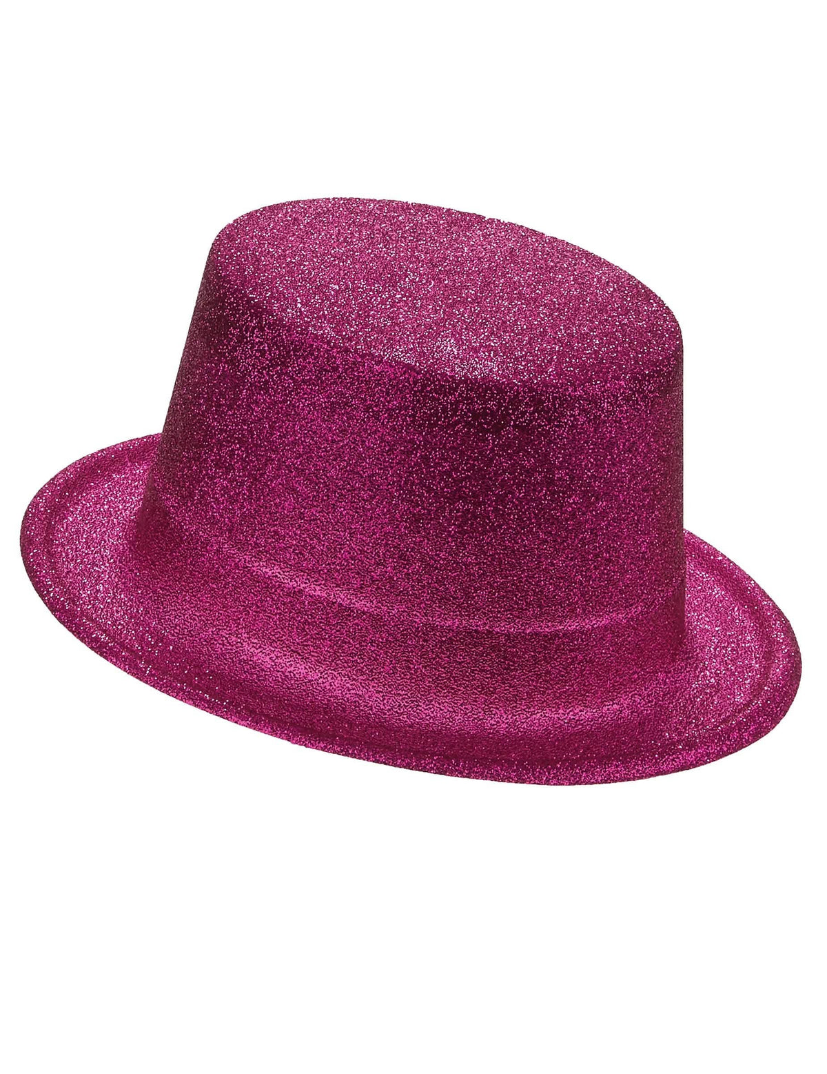Chapéu alto plástico brilhante cor-de-rosa adulto