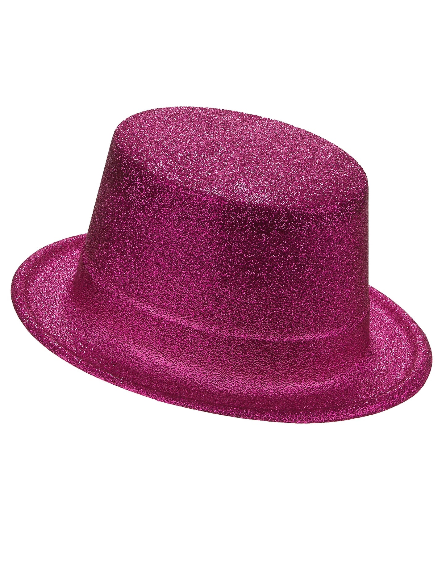 Chapéu alto plástico brilhante cor-de-rosa adulto
