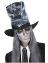 Chapeau haut de forme toile avec araignées Halloween pour adulte noir et blanc