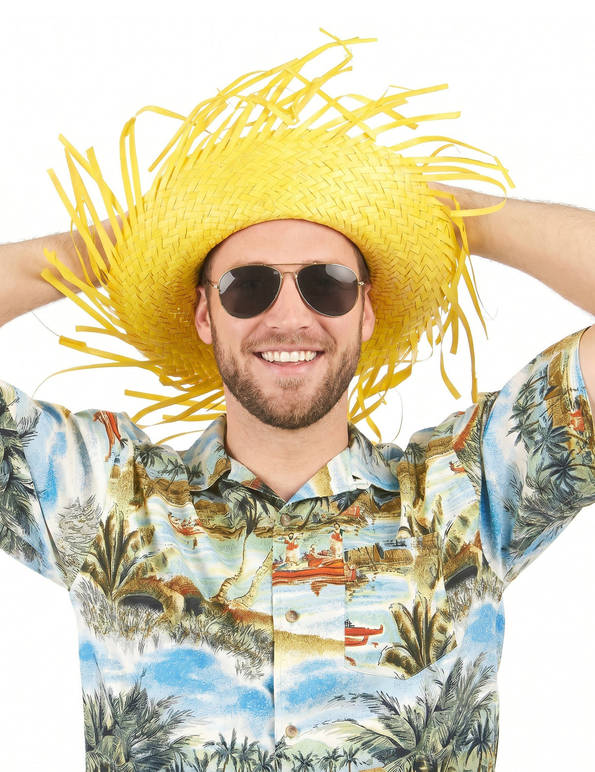 Chapéu Havaí amarelo adulto