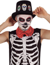Chapeau lumineux Dia de los muertos pour adulte noir avec têtes de mort