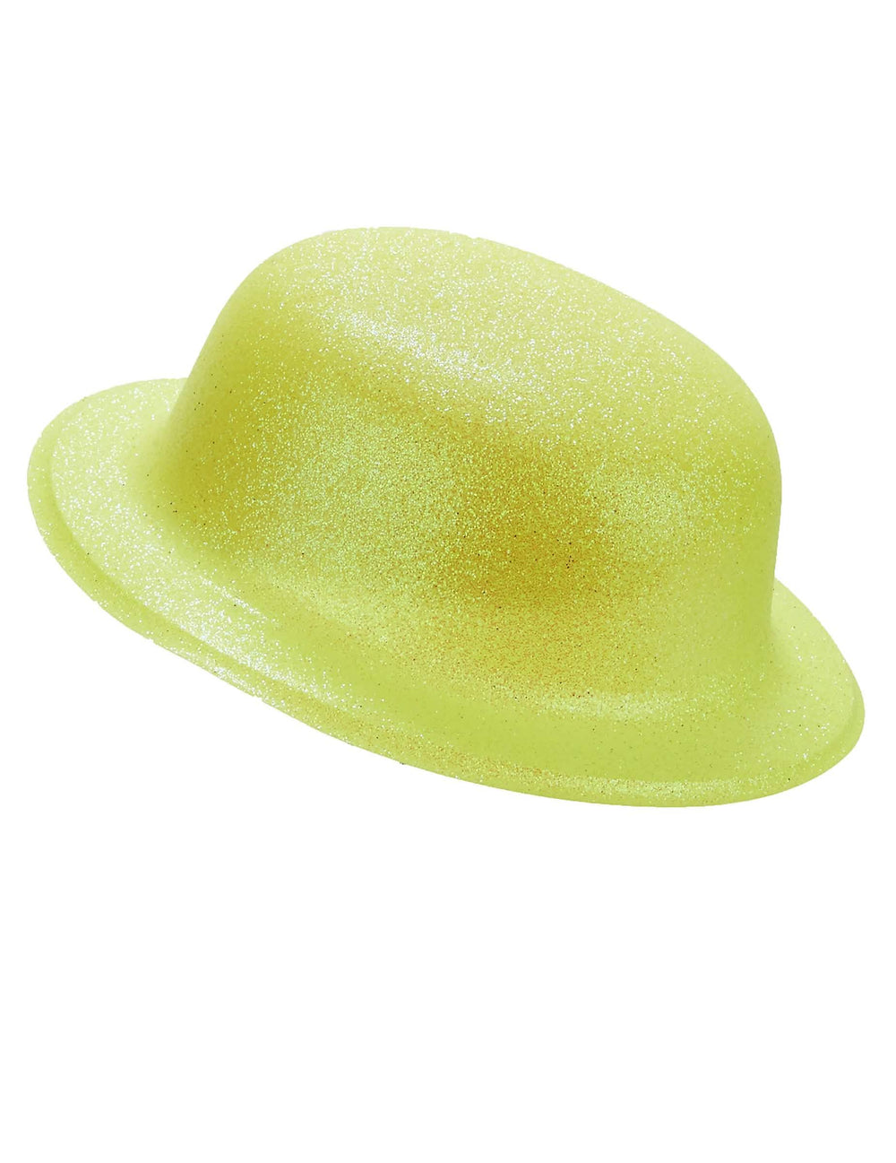 Chapéu-coco brilhante para adulto amarelo