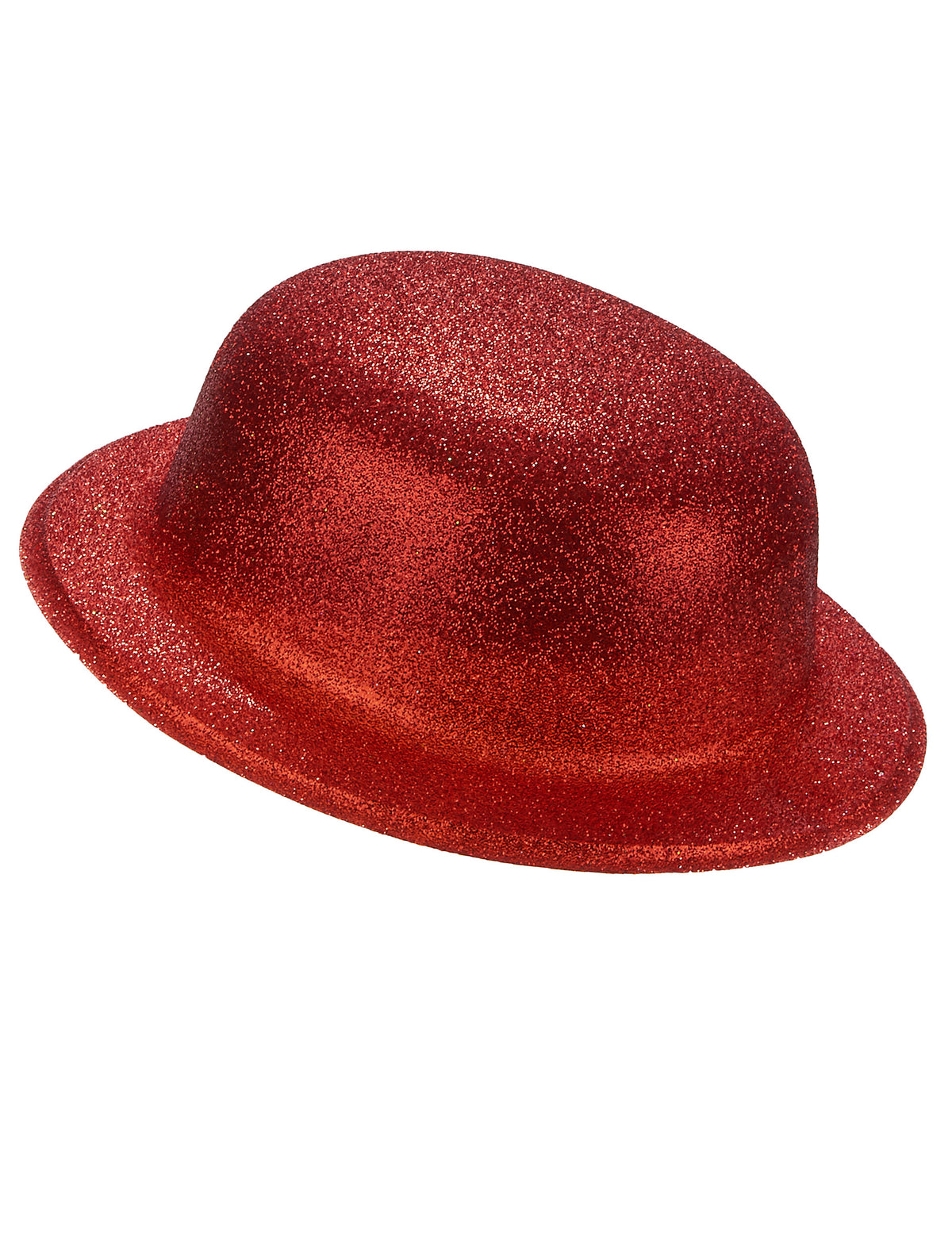 Chapéu coco plástico brilhante vermelho adulto