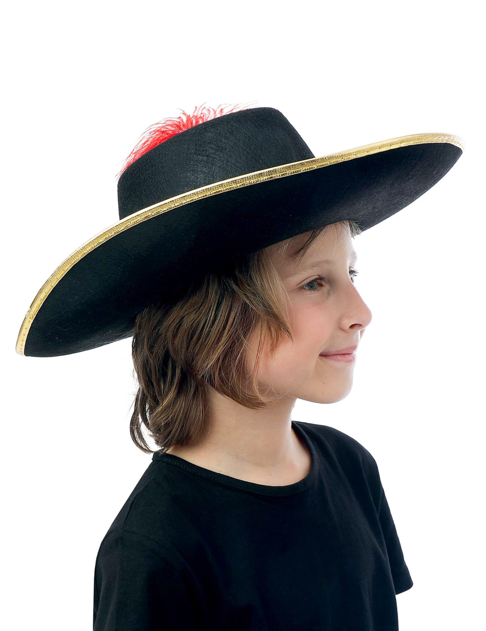 Vue de profil du chapeau de mousquetaire pour enfant