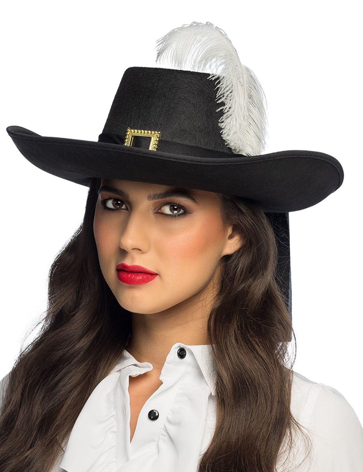Vue de face du chapeau de mousquetaire pour adulte