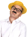 Chapeau de paille canotier pour adulte jaune