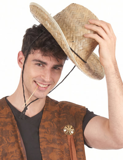 Chapéu de palha Dallas Bull para adulto