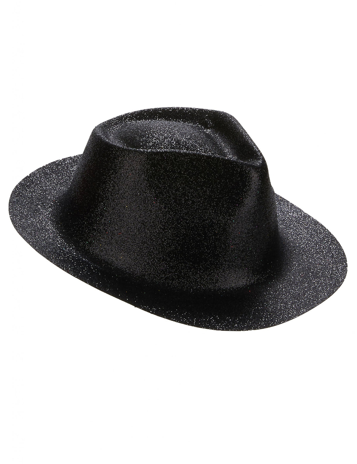 Vue de profil du chapeau pailleté pour adulte noir
