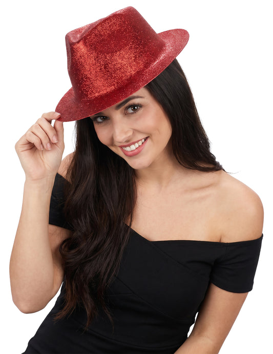 Chapéu vermelho brilhante adulto