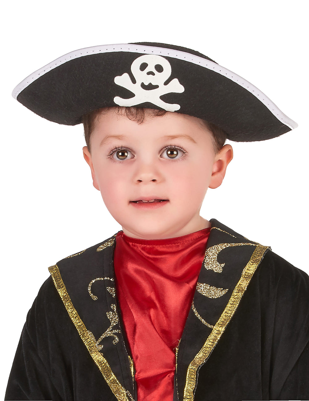 Chapeau pirate crâne pour enfant noir et blanc avec tête de mort