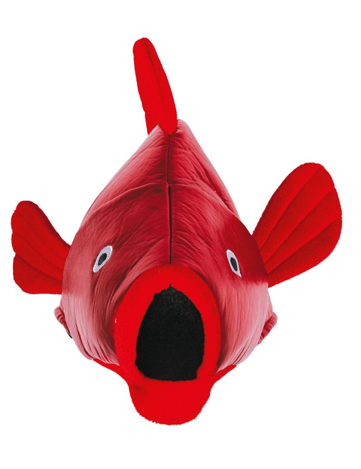 Vue de face du chapeau poisson rouge pour adulte