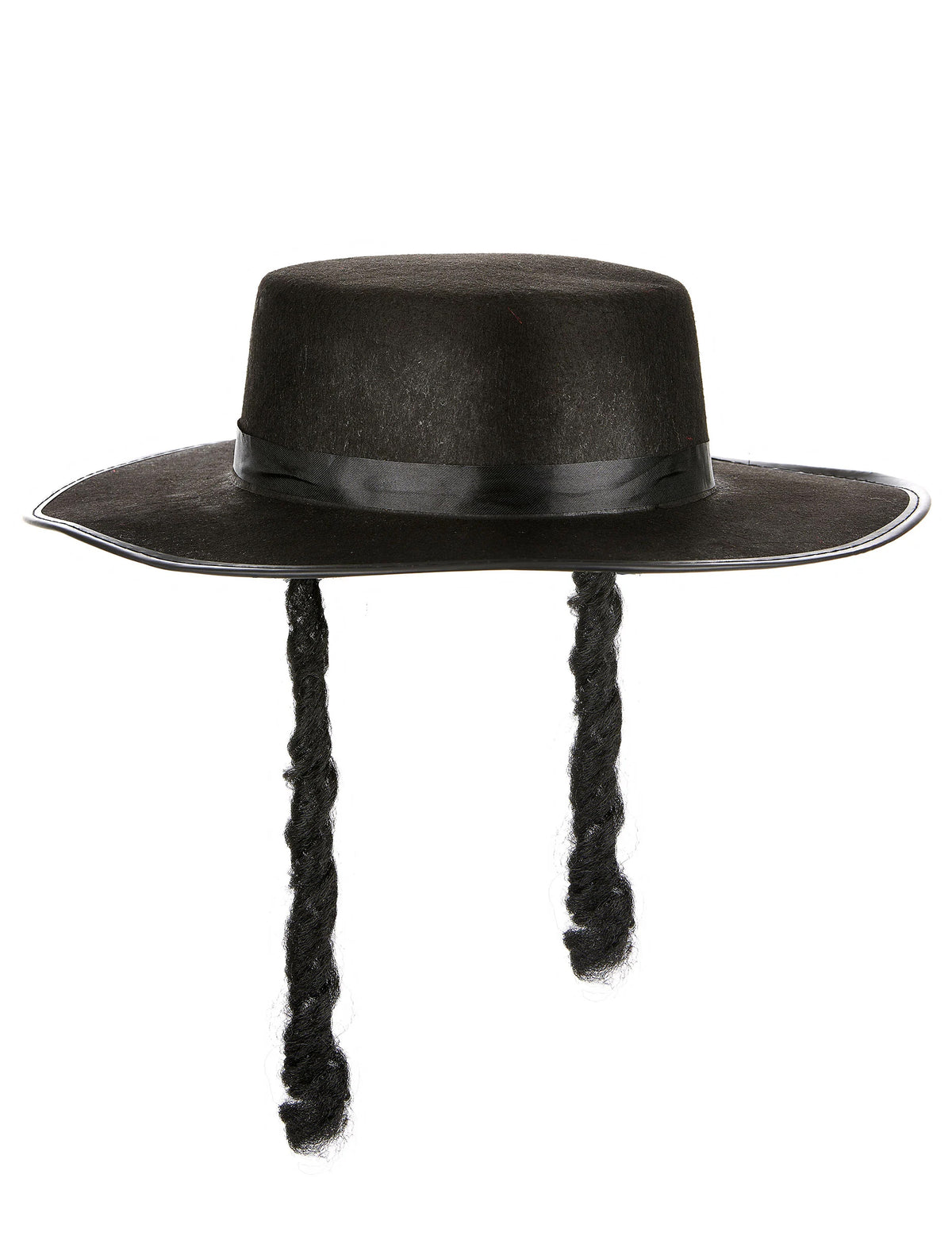 Vue de face du chapeau de rabbi pour adulte