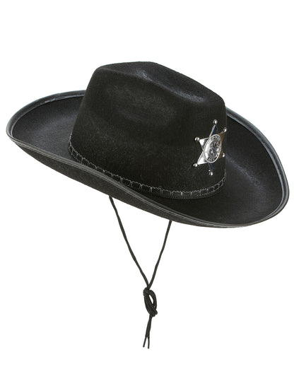 Chapéu xerife preto adulto