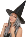 Chapéu de bruxa preto com peuca cinzenta adulto Halloween