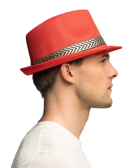 Chapéu borsalino disco vermelho para adulto