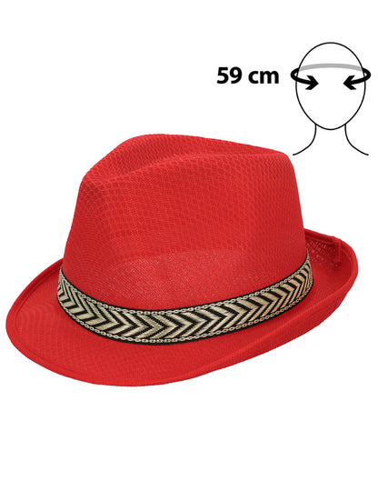 Chapéu borsalino disco vermelho para adulto