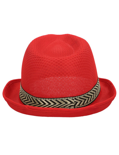 Chapéu borsalino disco vermelho para adulto