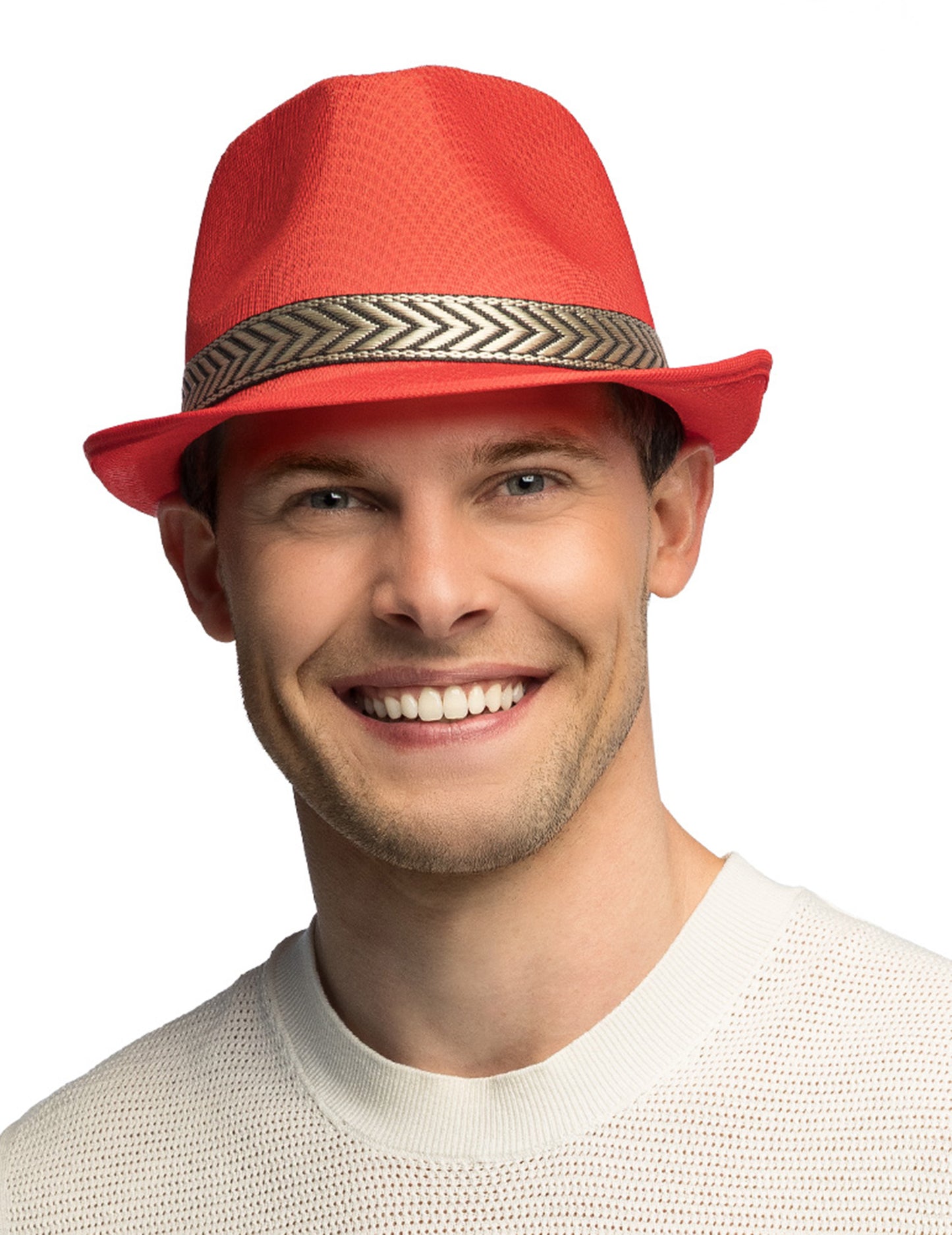Chapéu borsalino disco vermelho para adulto