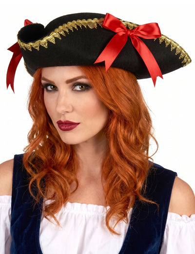 Chapéu tricorne nós vermelhos - mulher