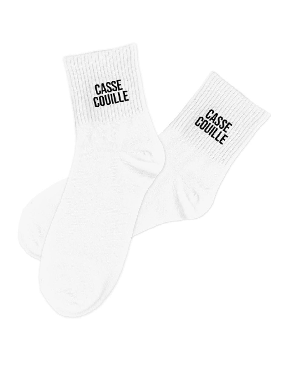 Chaussettes Casse couille pour homme blanches avec inscription noire