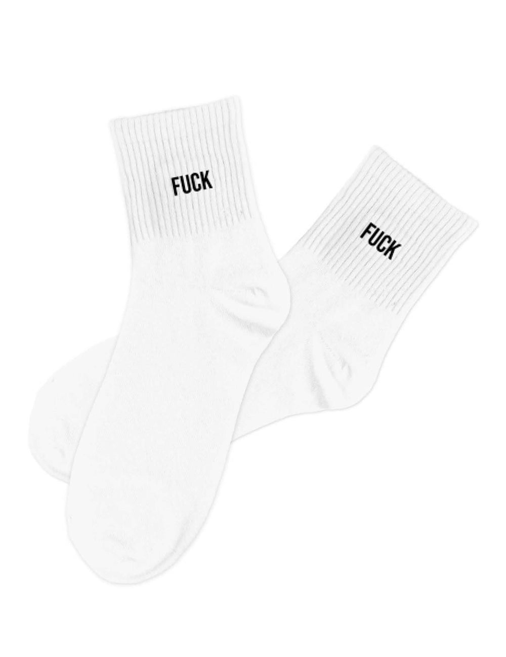 Chaussettes Fuck pour homme blanches avec texte noir