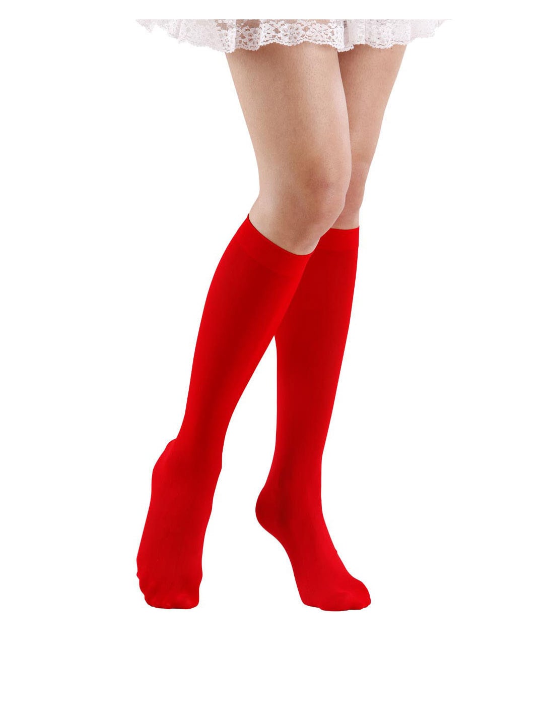 Chaussettes longues pour adulte rouges
