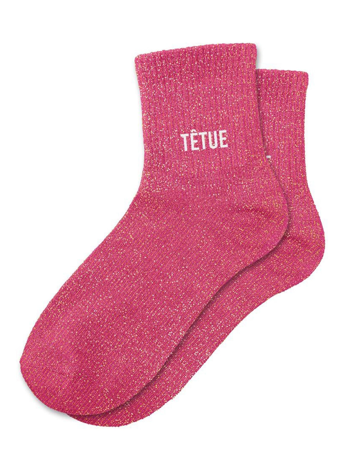 Chaussettes à paillettes Têtue pour femme rose fuchsia