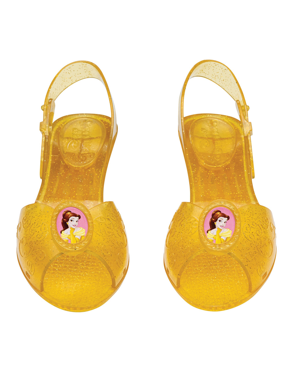 Vue de dessus des chaussures de princesse Belle pour fille