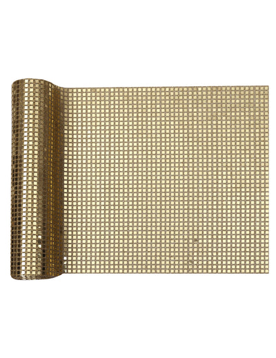 Caminho de mesa bola de espelhos dourado 27 cm x 2,5 m
