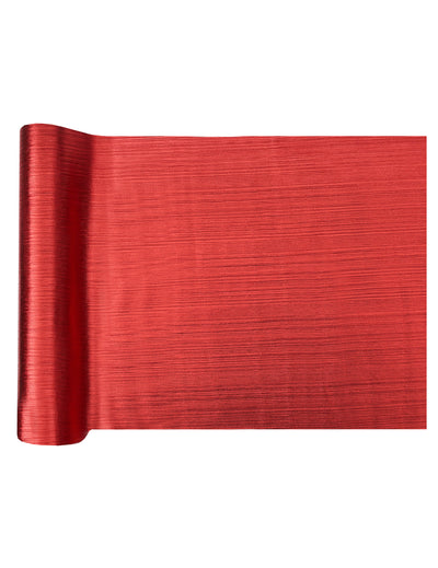 Caminho de mesa brilhante vermelho 27 cm x 2,5 m