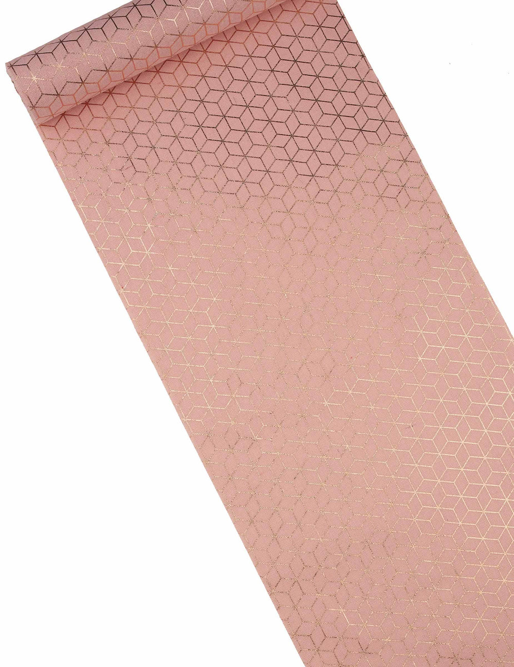 Caminho de mesa em algodão geométrico para decoração de mesa cor de rosa e cobre