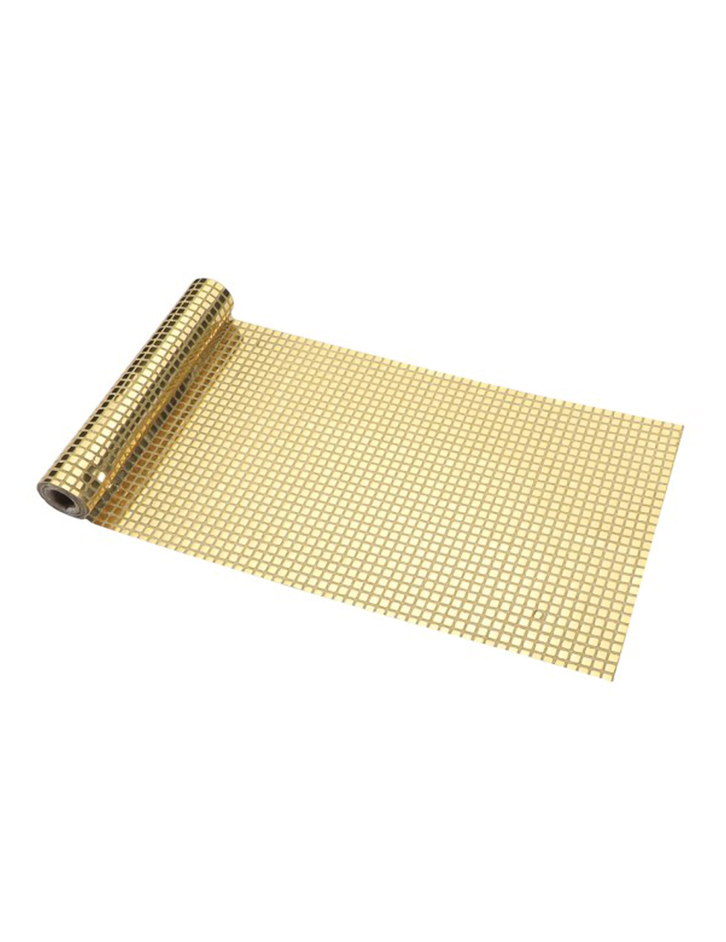 Caminho de mesa disco efeito bola de espelhos dourado 3 m