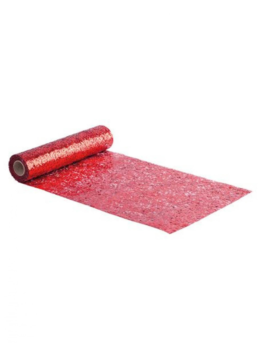 Situação do caminho de mesa com lantejoulas para decoração vermelho brilhante