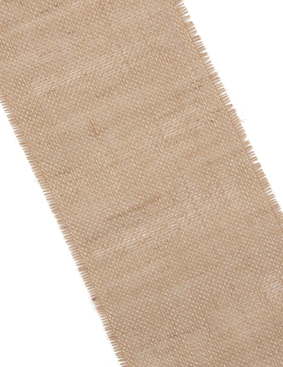 Gros plan sur le tissage du chemin de table toile de jute pour décoration naturelle