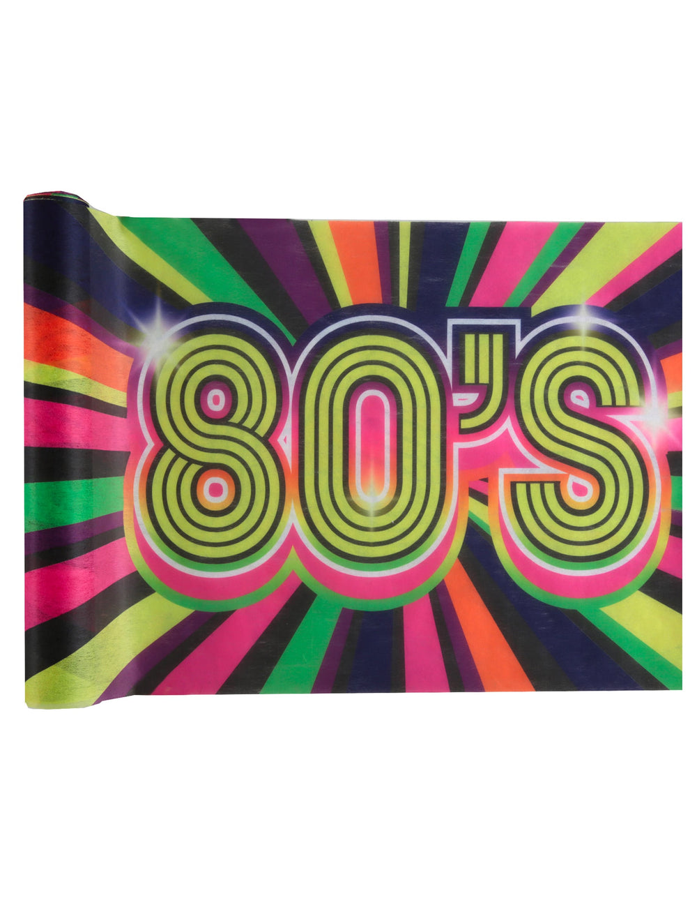 Chemin de table intissé années 80 multicolore néon