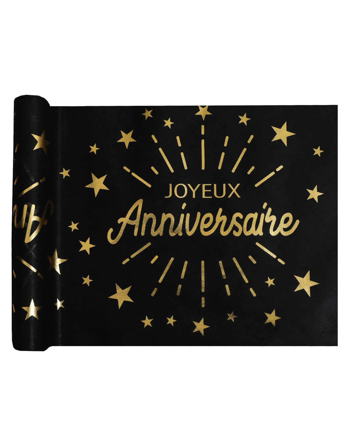 Caminho de mesa não tecido aniversário para festa preto e dourado decoração chique