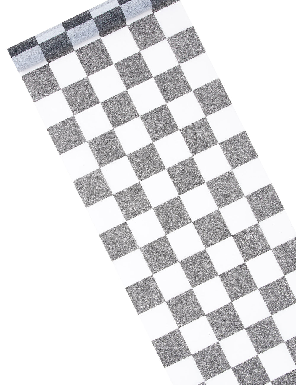 Chemin de table intissé damier noir et blanc