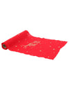 Caminho de mesa Feliz Natal intemporal vermelho e dourado 28 cm x 3 m