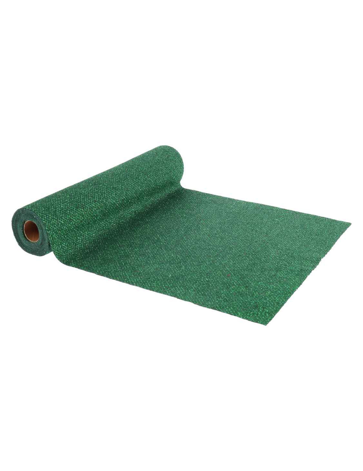 Caminho de mesa em veludo verde com purpurinas e losangos 28 cm x 3 m