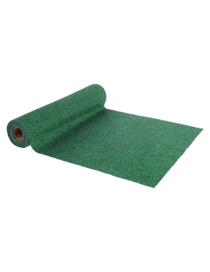 Caminho de mesa em veludo verde com purpurinas e losangos 28 cm x 3 m