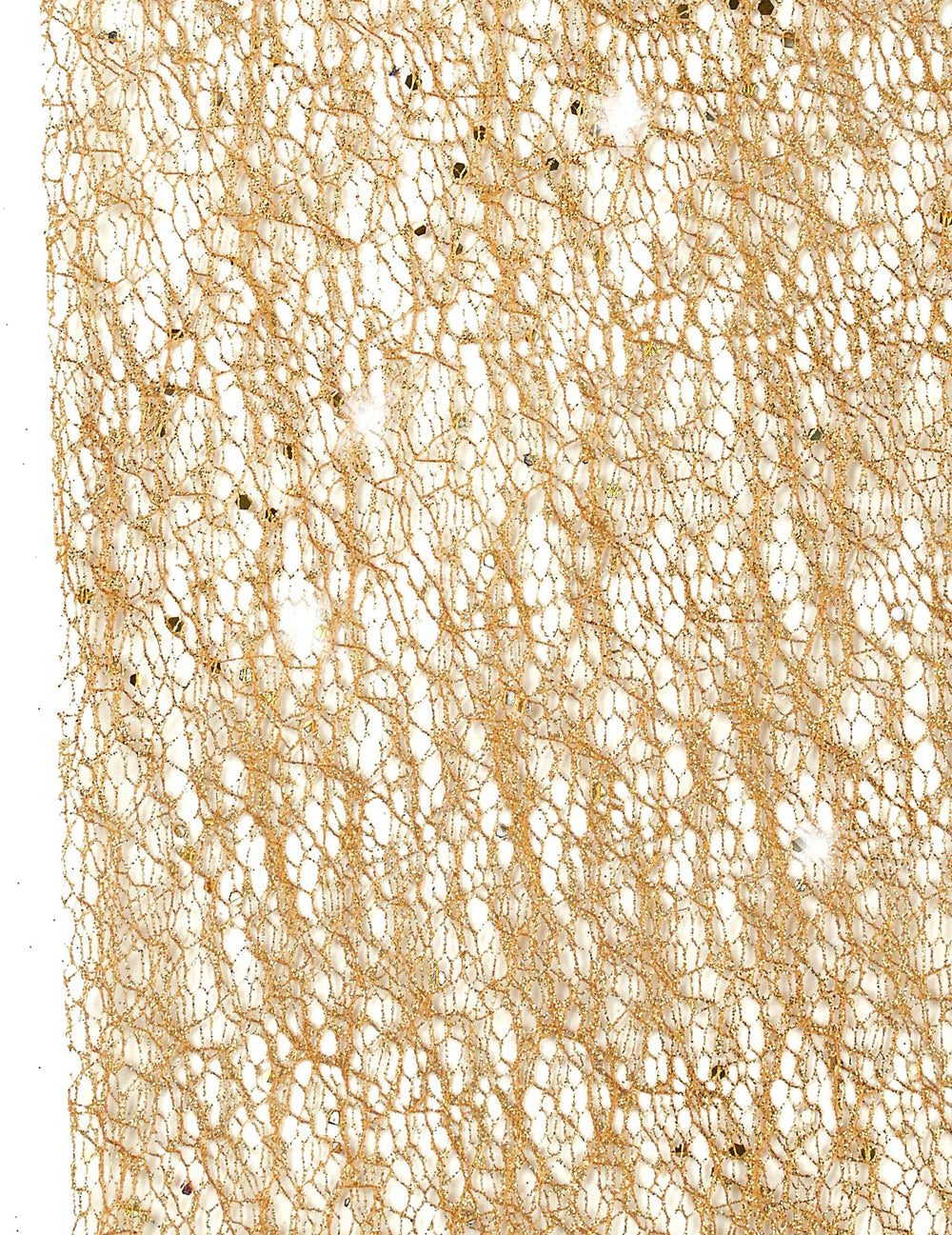 Détail de la maille du chemin de table à sequins pour décoration doré métallisé