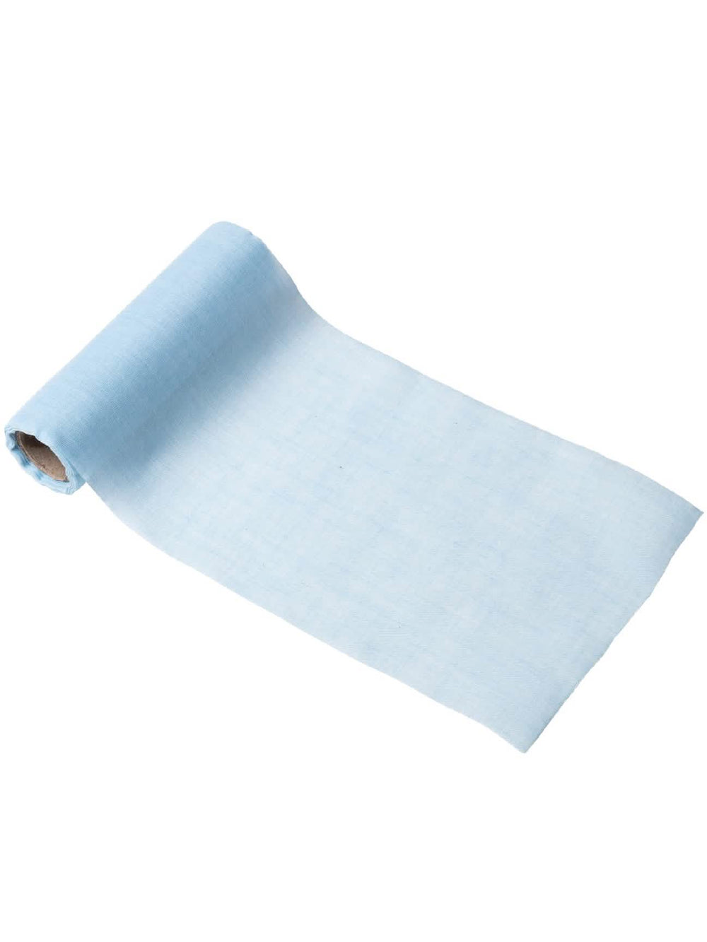 Caminho de mesa de musselina para baptizado azul céu