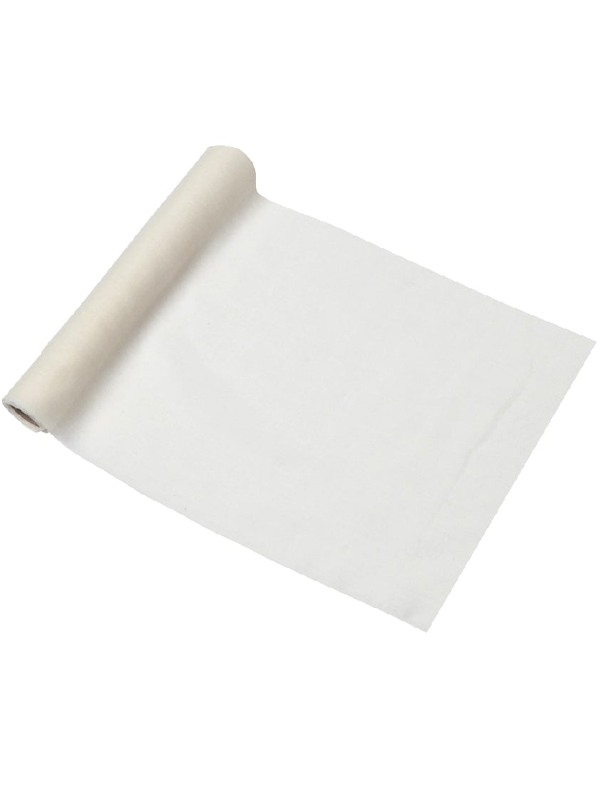 Chemin de table mousseline style bohème pour décoration ivoire