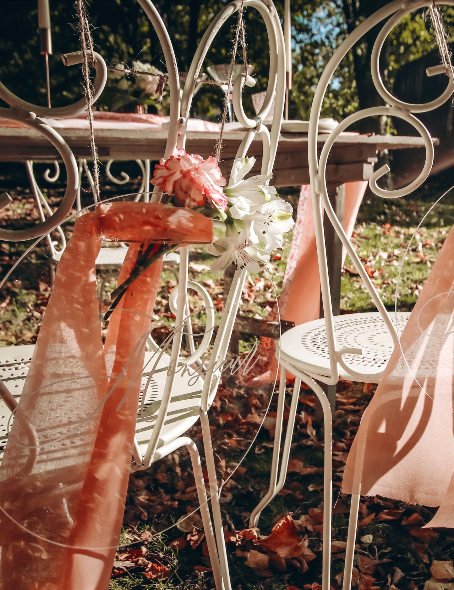 Caminho de mesa em musselina rosa 28 cm x 5 m para casamento