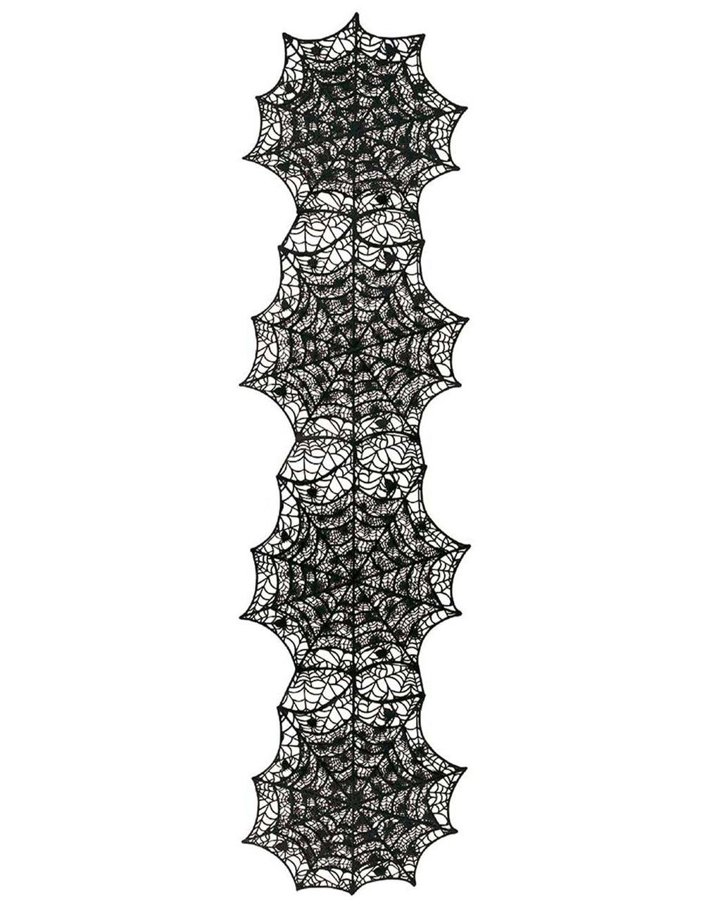 Vue d'ensemble du chemin de table toile d'araignée pour Halloween