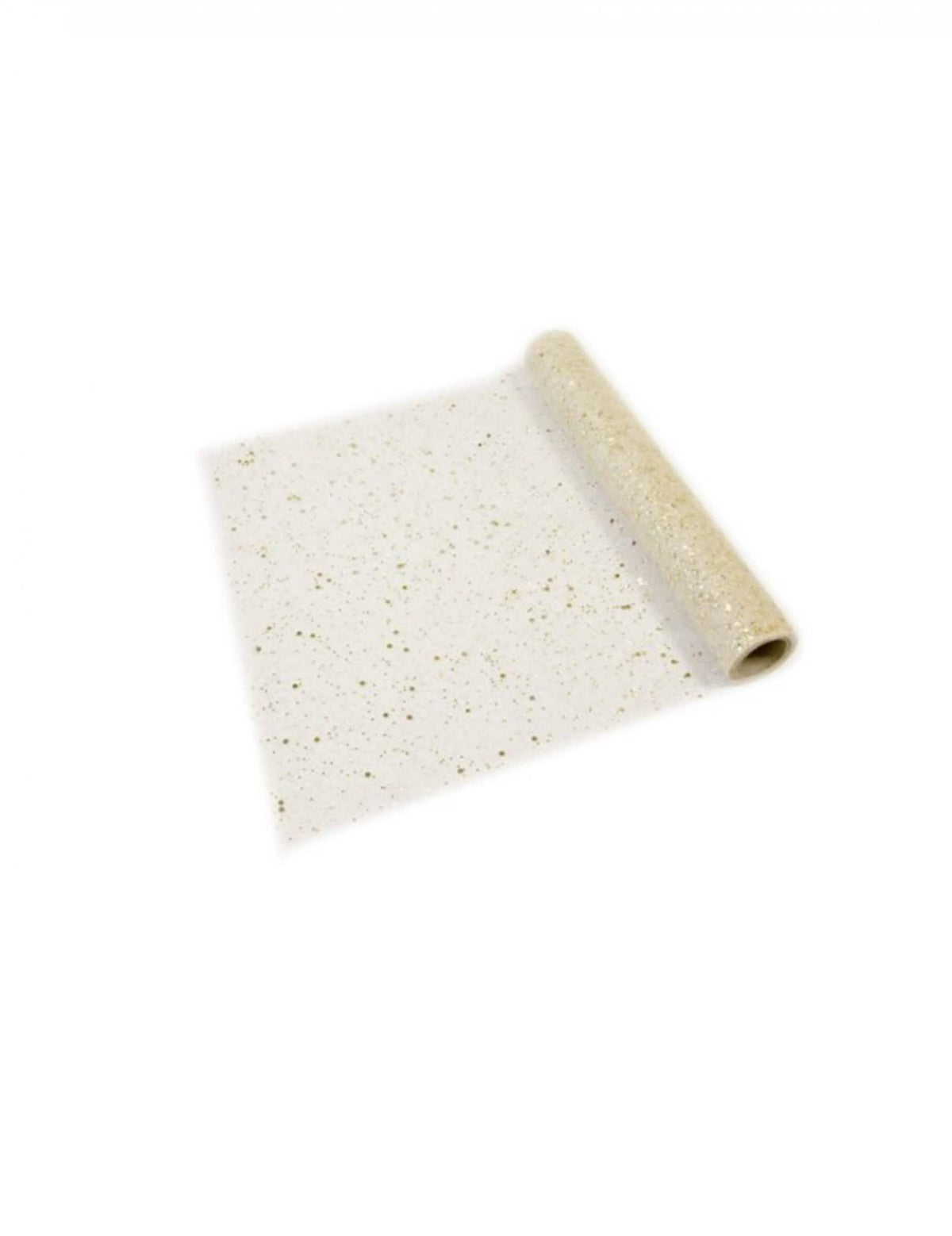 Caminho de mesa chique para festa dourado com lantejoulas em tule