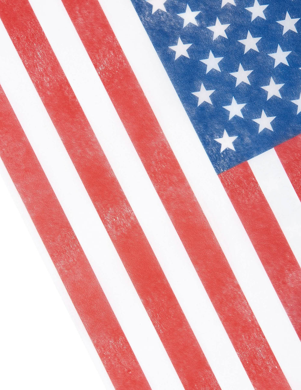 Grande plano dos motivos estrelas e riscas do caminho de mesa usa