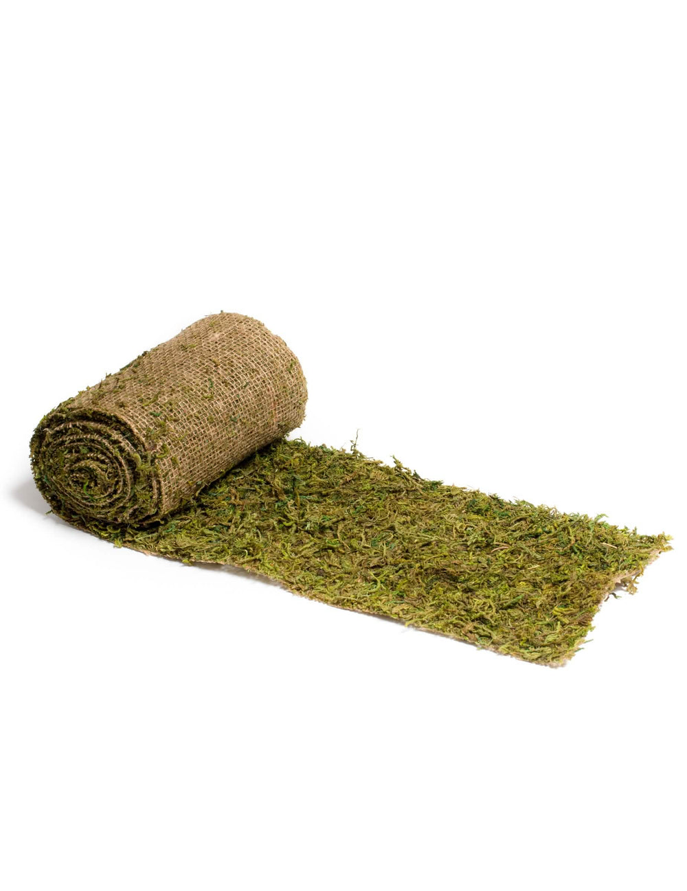 Caminho de mesa vegetal para decoração de mesa com musgo natural verde e castanho
