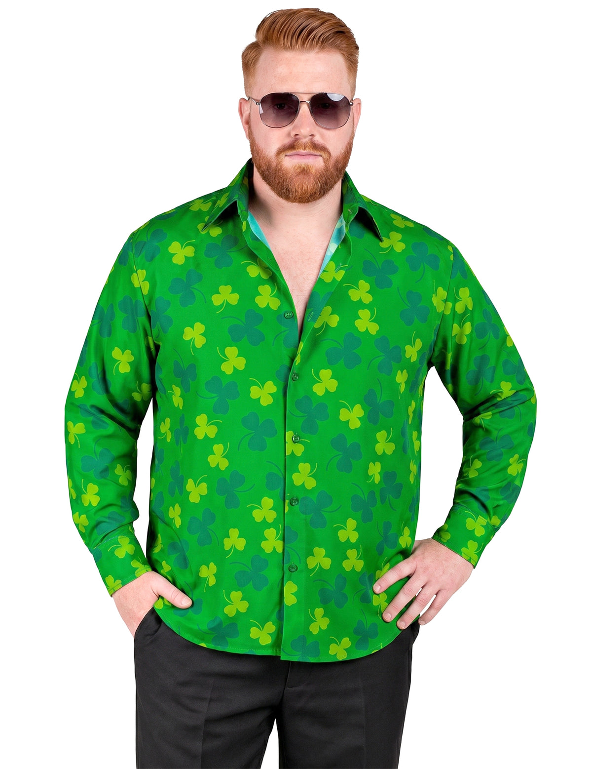 Camisa de São Patrício com trevos para homem
